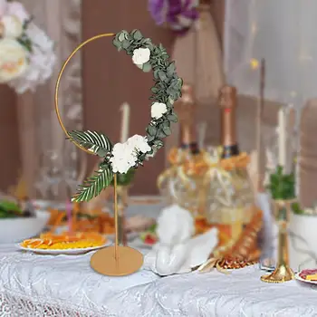 Метален цвете обръч, артистична декорация, венец, обръч, пръстен за венци, Коледни изделия за дома, Коледна Празнична Сватбена украса