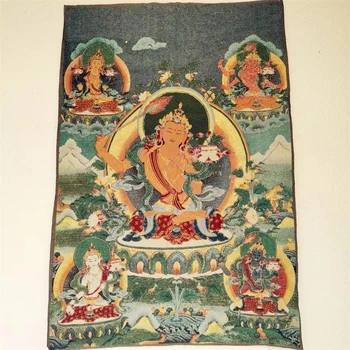 Тхангга, бродирани парчовая рисувани, Бодхисатва най-висока през август, е изискана декорация на дома, благоприятна Тханка