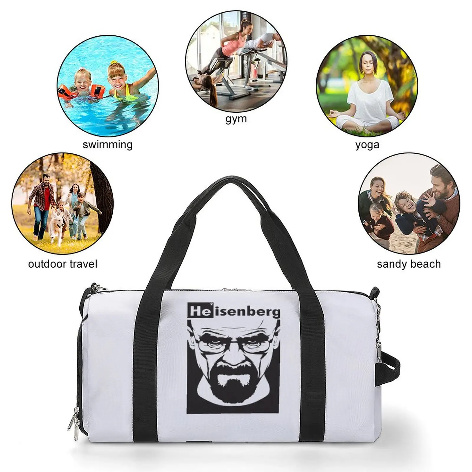 Спортни чанти B-Breaking Bad, аксесоари за фитнес Heisenberg, спортна чанта, водоустойчив Мъжки Дамски чанта за пътуване, Забавна чанта за фитнес