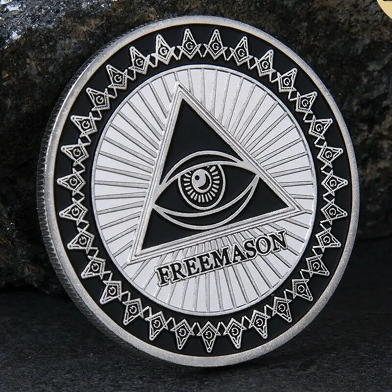 Безплатни Монети Freemason Masonic Brotherhood Challenge и Приети от Масоните Посребрени 1 унция Масонски Символи В Кюлчета и Колекции монети
