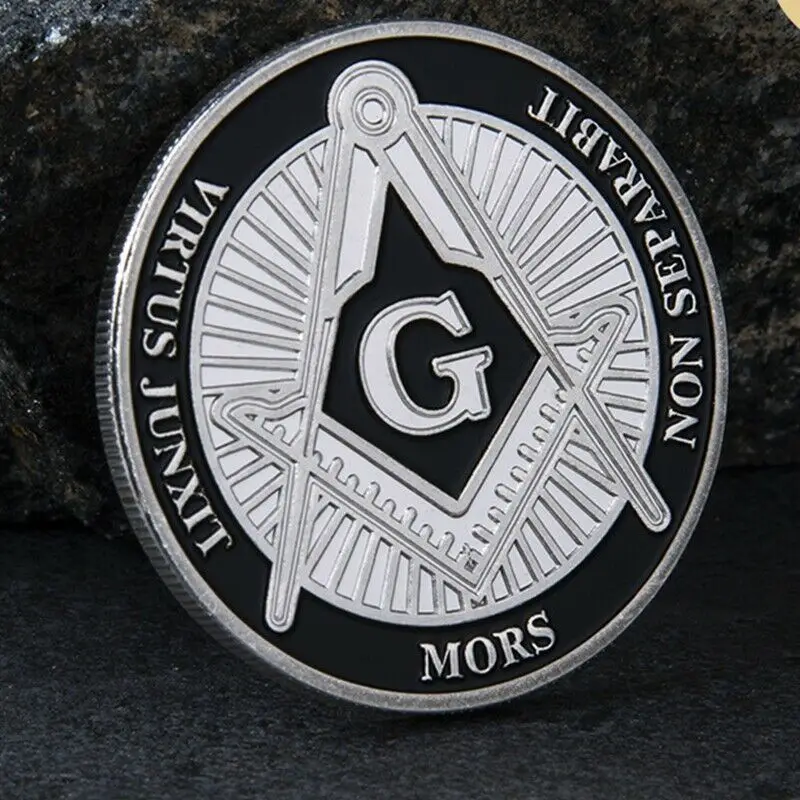Безплатни Монети Freemason Masonic Brotherhood Challenge и Приети от Масоните Посребрени 1 унция Масонски Символи В Кюлчета и Колекции монети