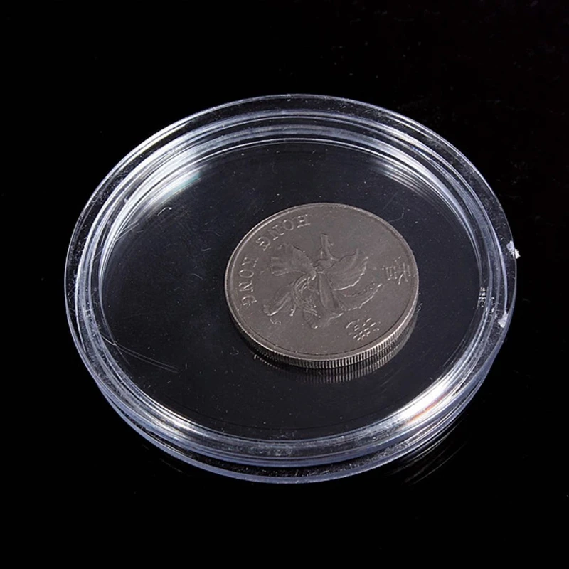 30 бр. Прозрачна малка пластмасова кутия за монети 23 мм
