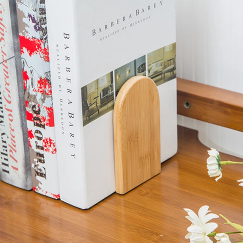 Натурален Бамбуков Настолен Органайзер Bookends за книги Поставка за торцов Книги на Притежателя на Рафтовете Рафтове За книги, Канцеларски материали за вашия Офис Украса