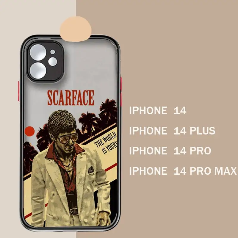 Човек с белег 1983 филм Ал Пачино филм Калъф За Телефон матиран прозрачен За iphone 14 11 12 13 plus mini x xr xs pro max калъф
