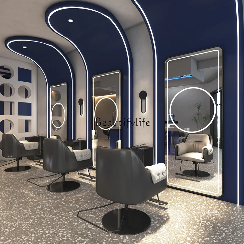Огледало за фризьорски салон, козметично огледало за фризьорски салон, едностранно, с подсветка, Нов стил