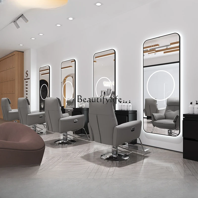 Огледало за фризьорски салон, козметично огледало за фризьорски салон, едностранно, с подсветка, Нов стил