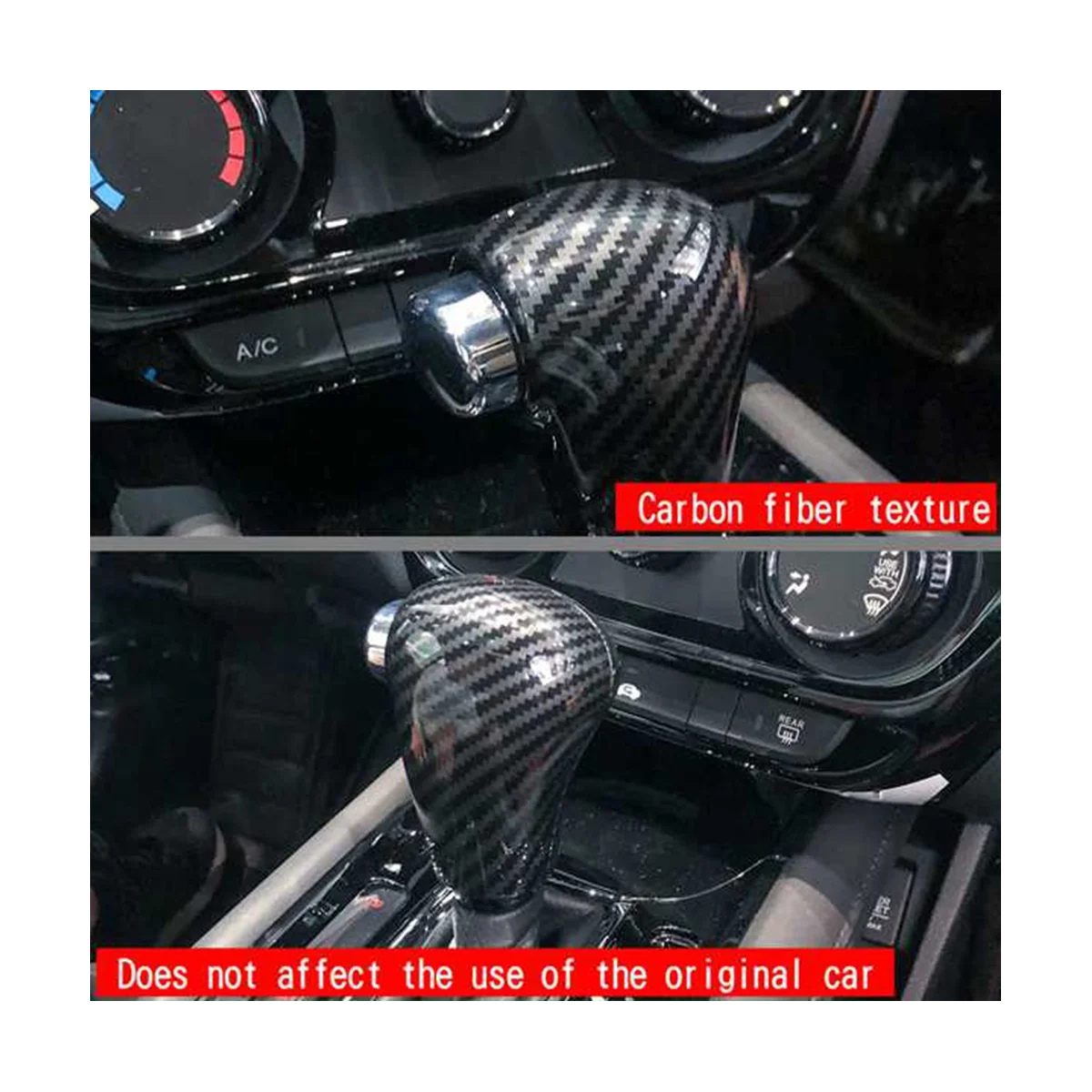 Интериорът дръжки за смяна на предавките от въглеродни влакна за кола, Тампон върху бутона на ръкава стикер на капака за Honda N-ONE 2021