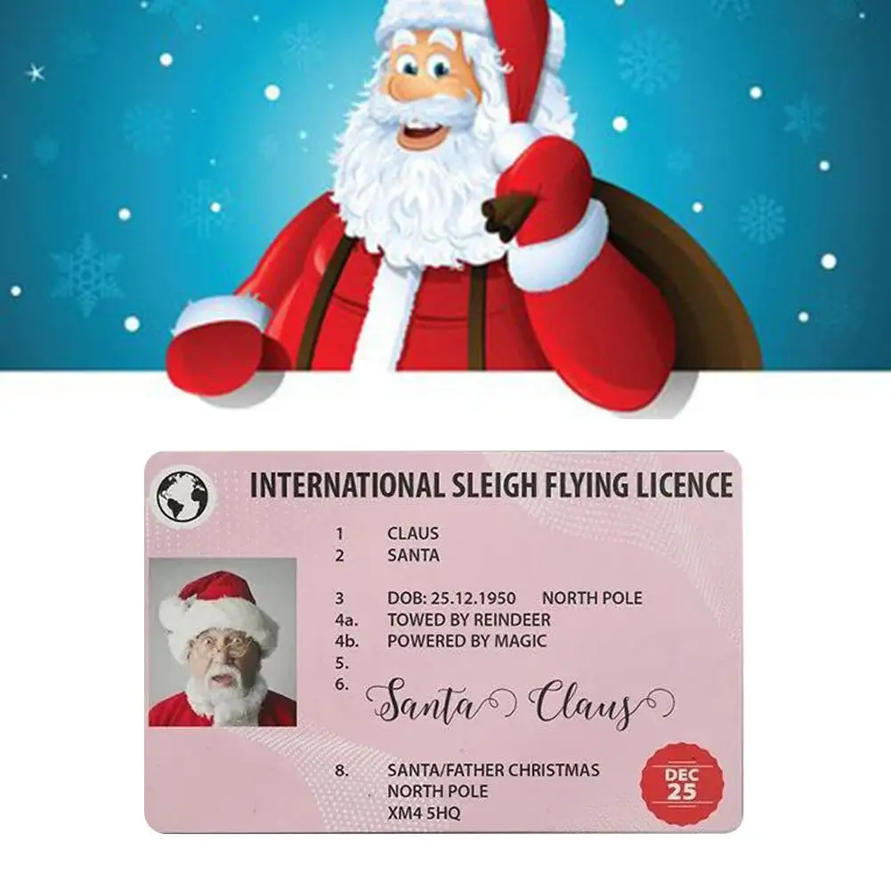 1 бр. шофьорска книжка на Дядо Коледа, на шофьорска книжка в навечерието на Коледа, право на сани, на коледа подаръци за деца, децата Q1a6