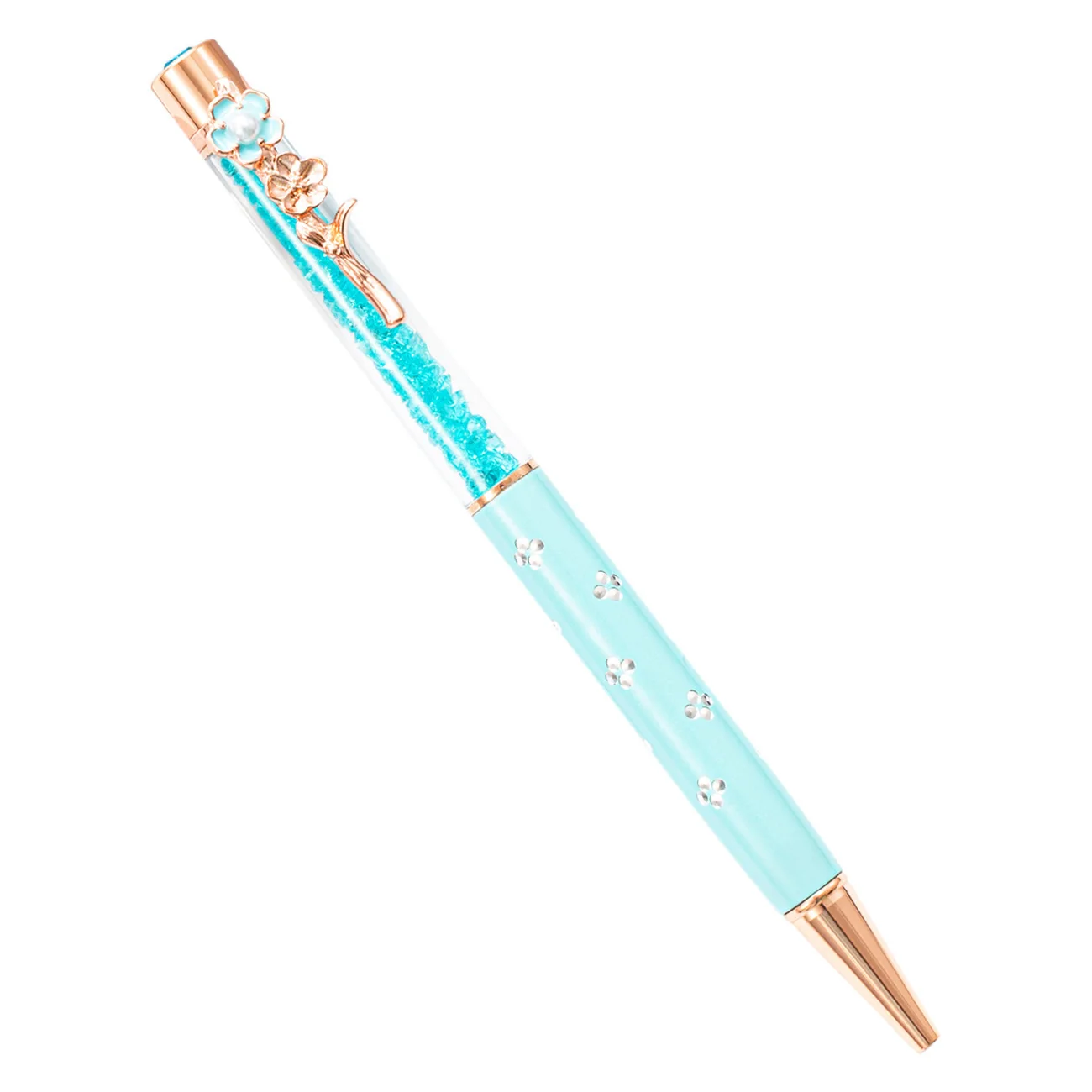 20PCS Кристален химикалка писалка точка на едро творчески скоба за химикалки с перлата на цвете подарък метална дръжка с диамантен пръстен