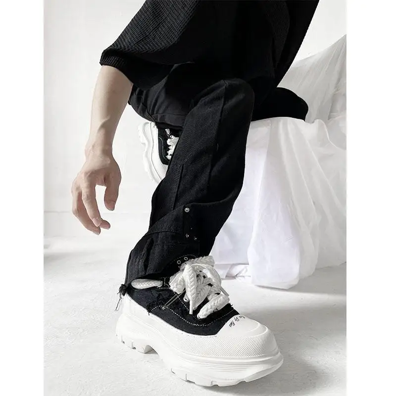 Парусиновая обувки Wu Jianhao в същия стил: Мъжки тенденция, Смях малка тълпа, Дебела подметка, Универсална женска двойка, Високи обувки за татко