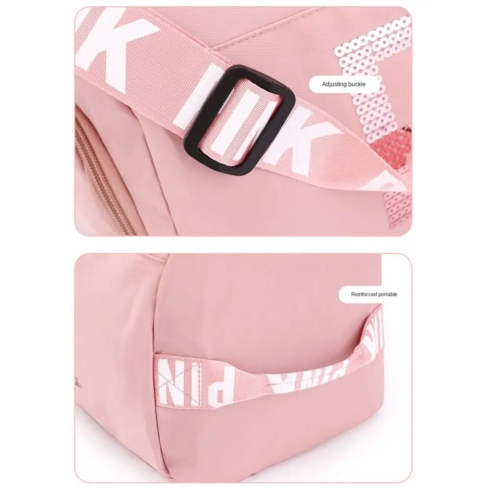 Водоустойчив розова спортна чанта за фитнес, отделен склад за обувки, чанта със суха и влажна с отделяне на дръжка, удобна оксфордские чанта през рамо.