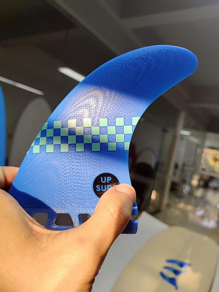 G5 + GL UPSURF FUTURE Quad Quilhas Fibreglass Performance Основната Перки за Дъски за сърф Blue Plaid Short Board Сменяеми Перки за Сърфиране