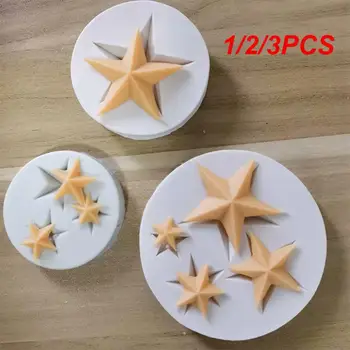 1/2/3ШТ Силиконова форма за шугаринга Star, форма за печене шоколадови кексчета, инструменти за украса на торта с фондан