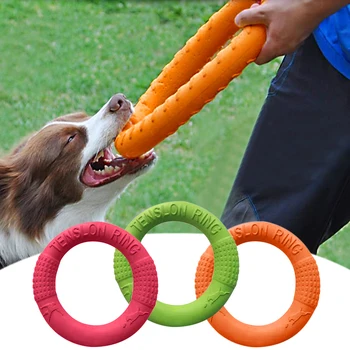 1 бр. Портокал играчки за кучета, гребец тренировъчен пръстени с летенето диск за домашни любимци, Гребец интерактивно обучение пръстени ЕВА, устойчиви на топката за кучета