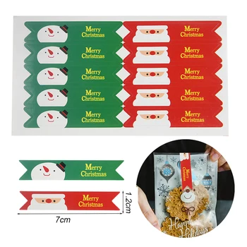 100ШТ Коледни Етикети, Стикери Подарък оборудване запечатване Стикер Дядо Коледа, Снежен човек Шаблон Етикети Коледна Украса на Опаковка за Доставки