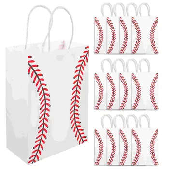 12 бр. Бейзболна чанта Подарък пакети за малък размер за парти с дръжки за покупки на едро