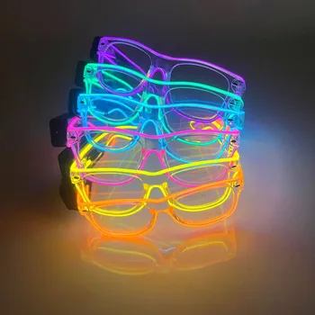 2023 Безжични светещи led Светещи точки Прозрачни Мигащи Слънчеви очила с UV400 неон Парти Декоративни аксесоари за ярко осветление на партита