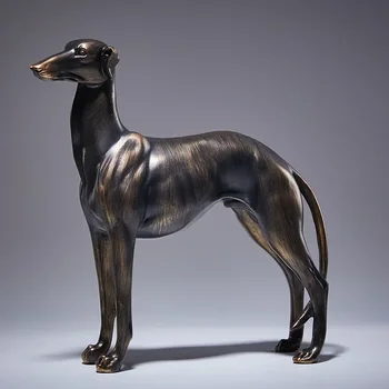 22 см имитация на животински орнаменти, медни антични модел куче-дух, хол, кабинет, веранда, декорация на дома
