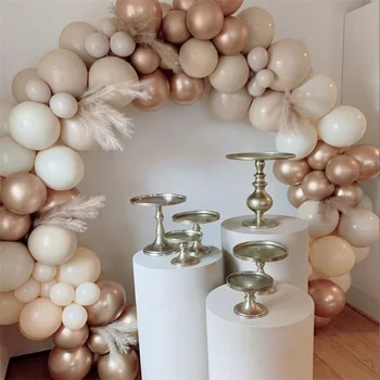 30шт бежово балони с удвоено кайсиеви топка за сватба, Годеж, Рожден Ден, декорация на арка в стил бохо, интериор за детската душа