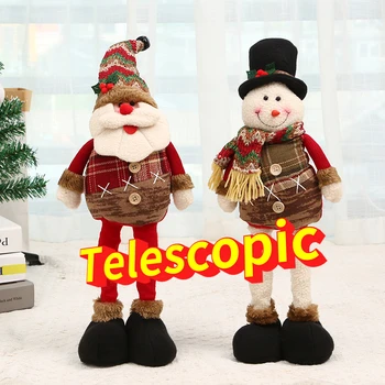 60 см Коледа Кукла на Дядо Коледа Интериор Елхи Коледен подарък Северен Елен телескопична Кукла-Снежен човек Украса Навидад Весела Коледа