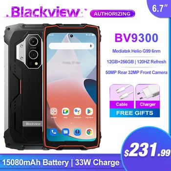 Blackview BV9300 Здрав Телефон от 16 GB, 256 GB Батерия 15080 ма Mediatek Хелио G99 6,7 