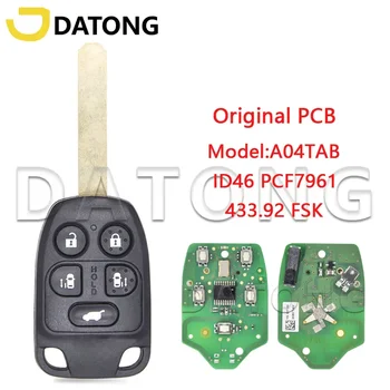 Datong World Автомобилен Ключ за Дистанционно Управление на Honda Odyssey FCCID A04TAB ID46 PCF7961 433.92 FSK Оригиналната Печатна Платка Smart 