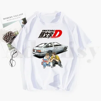Drift AE86 Initial D 90-те Тениска Fujiwara Takumi HachiRoku в стил хип-хоп С принтом, тениски Harajuku, Мъжки Модни Летни тениски