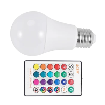 E27 Smart Control Лампа Led RGB Light Dimmable 7 W RGBW Led Лампа Цветна Промяна Лампа Led Lampada RGBW White Decor Home