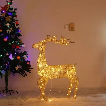 Led светлинен украшение във формата на елен, Изкован декор във формата на елен за Коледно парти, Декорация на фестивала, Led светлина