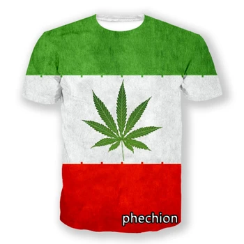 phechion, Нова Мода Мъжка/Женска Тениска с 3D Принтом Листа Плевели, Тениска С Къс ръкав, Ежедневни Лятна риза в стил Хип-Хоп, Върхове S172