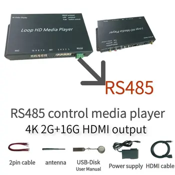 RSS485 управлява медиаплеером, видеодекодером 4K, RS485 управлява сериен порт, 2G устройство за възпроизвеждане на Android 16G