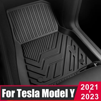 Автомобилни постелки TPE за Tesla Model Y 2021 2022 2023, автомобилни килими по поръчка, Водоустойчиви аксесоари за интериора