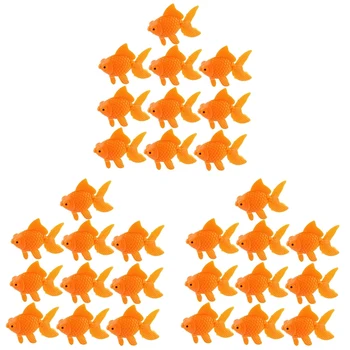 Аквариум Оранжево Пластмасово украса под формата на Златни Рибки Декорация на Аквариума 30 бр