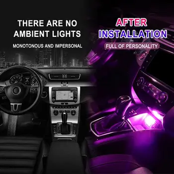 Аксесоари за осветление на интериора на колата USB, Мини-RGB-Автомобили Атмосферни лампа, Декоративно джобно Кола Рассеянное осветление