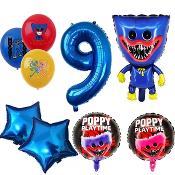 Балон от фолио с чудовища, аксесоари за парти по случай рожден Ден, подарък за момче, Игрово време, Вътрешна, 32-инчов играчка с номер, Детски душ, Дом и градина