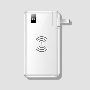 Безжично зарядно устройство 3 в 1 Power Bank 10000 ма с конектор ac Бързо зарядно устройство Powerbank за iPhone 15 14 Samsung, Huawei, Xiaomi Повербанк