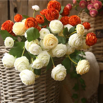 Висококачествени рози-Ранункулюсы, копринени, Изкуствени Цветя, сватбена Украса maraige, булчински цветя декор flores artificiales
