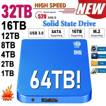 Високоскоростен Външен твърд диск 2 TB Оригинален SSD-диск 1 TB Преносим Външен SSD диск Твърд диск за Лаптоп //Mac