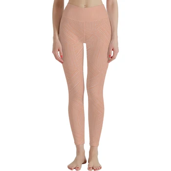Дамски гамаши с висока талия, не просвечивающие, меки спортни панталони за контрол на корема за практикуване на йога.