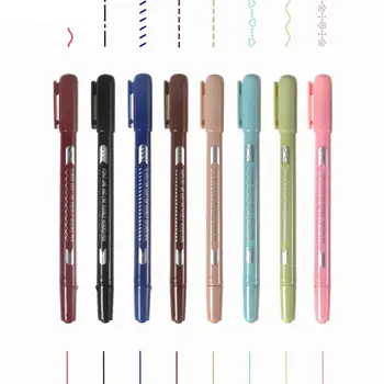 Двустранна писалка-маркер за винил, набор от цветни дръжки за винил, 8шт, Комплект дръжки-маркери с две топчета за детски бележки за водене на дневник
