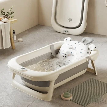 Детска вана за къпане, сгъваема вана за бебета кралски размери за детска домакински баня