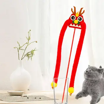 Играчка-пръчка за котки Играчка-закачка-пръчка за котки с камбана, устойчив на укусам Плюшен котешка пръчка, Забавна мультяшная плюшен играчка, аксесоар за домашни любимци, за облекчаване на състоянието