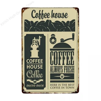 Кафе плакат Метална реколта лидице табела на Кафене-Бар Пъб Стенни табели за домашен интериор 20 *30 см