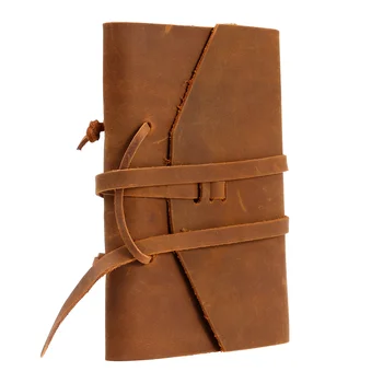 Класически бележник-дневник с переплетной въже ръчна изработка За подарък бележник с ръчно монтиране (кафяв)