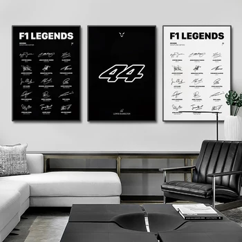 Класически Легенди пилоти от Формула 1 Signature Edition, Монтиране на изкуството, платно, плакати, Печат на снимки за модерният домашен интериор, Подаръци за феновете на Формула 1