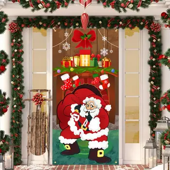 Коледна Врата на Кучето Коледно Дърво Подарък декор Коледна Завеса на вратата на Снимка Подвесное Тканевое Одеяло за фон Коледна врата