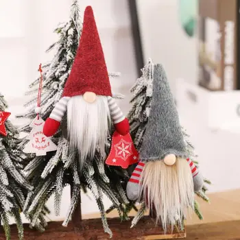 Коледна Плюшен Вязаная Безлични Кукла ръчно изработени, Шведски Tomte, Коледен Елф, Коледни Подаръци, Коледна декорация за дома