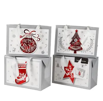 Коледна Хартия подаръчен пакет, Подаръчни опаковки за шоколадови бонбони и бисквити, Коледно Дърво, Чанта във формата на снежинки, Торбички за опаковане на подаръци за партита, кутия-мъкна SN1860