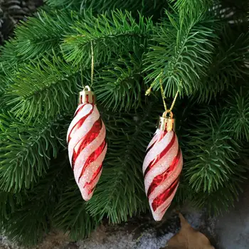 Коледната украса на 12 бр./лот, украси за Коледната елха, рисувани висулки, Конус, бонбони, Коледна окачване Noel Навидад Home Decor