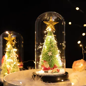 Коледно Дърво в Стъклен Купола Led Гирлянди, Коледни подаръци за Деца, Момчета, Момичета, Приятелка, Приятел на Семейството Баня Начало Декор Спални